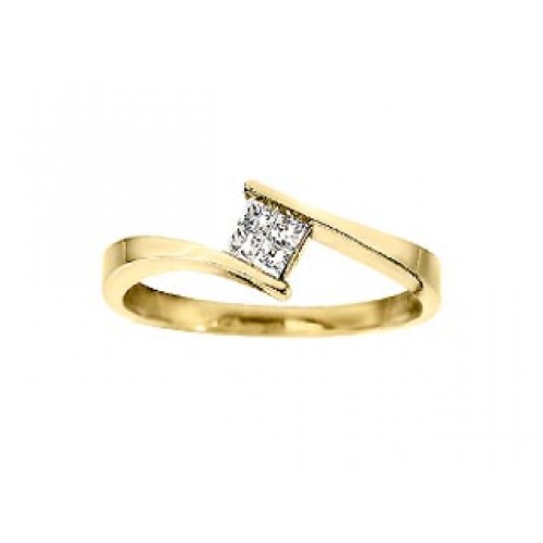 Ladies' ring yellow gold, diamonds